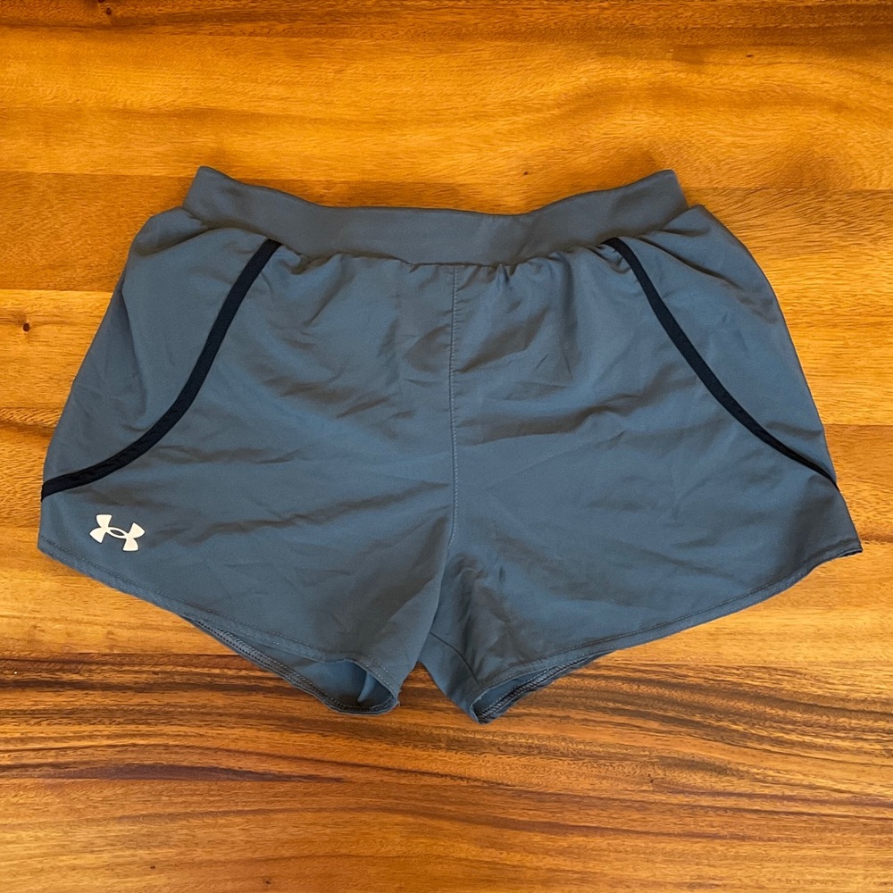 Under Armour Women's Slate Grey Performance Shorts with Black Trim